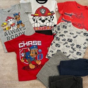 Toddler boys paw patrol t-shirt shirts bundle lot of 8 pieces